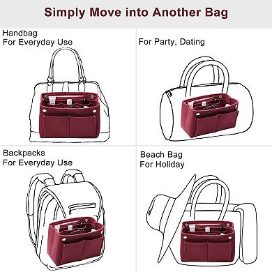 Felt Handbag Insert Organizer