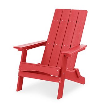 Hearthshire Folding Adirondack Chair, HDPS Poly Outdoor Chair Weather Resistant