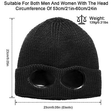 Unisex Knit Beanie with Goggles