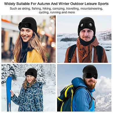 Unisex Knit Beanie with Goggles