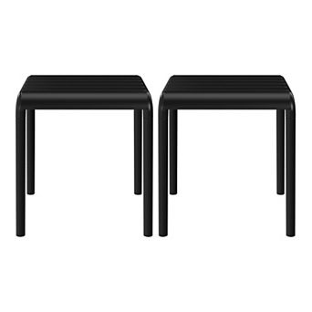 Plastic Modern Outdoor Patio Accent Side Tables (Set of 2)