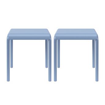 Plastic Modern Outdoor Patio Accent Side Tables (Set of 2)
