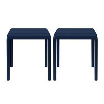 Plastic Modern Outdoor Patio Accent Side Tables (Set of 2)