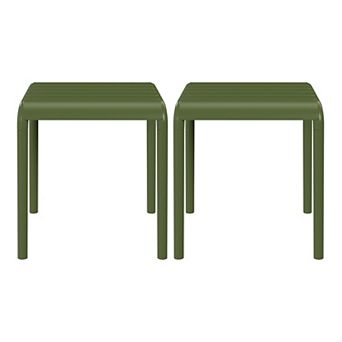 Plastic Modern Outdoor Patio Accent Side Tables (Set of 2)
