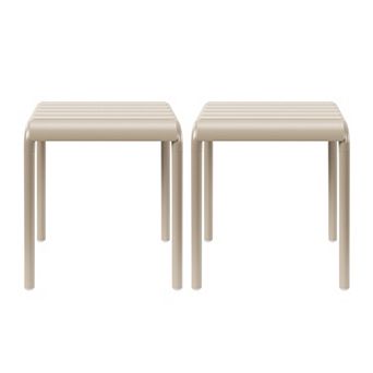 Plastic Modern Outdoor Patio Accent Side Tables (Set of 2)
