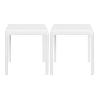 Plastic Modern Outdoor Patio Accent Side Tables (Set of 2)