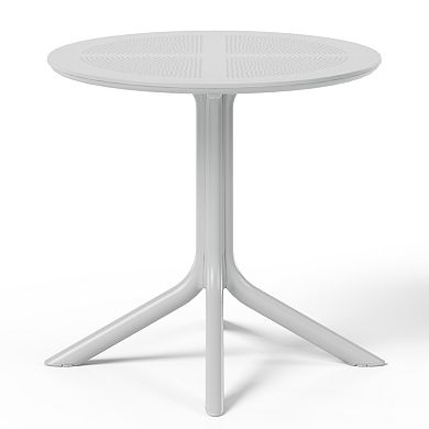 Modern 5-Piece Resin Round Patio Dining Table Set with Stackable Patio Dining Chairs