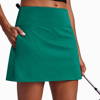 Pinspark Women's High Waisted Tummy Control Tennis Golf Skort with Pockets Pickleball Running Skirt