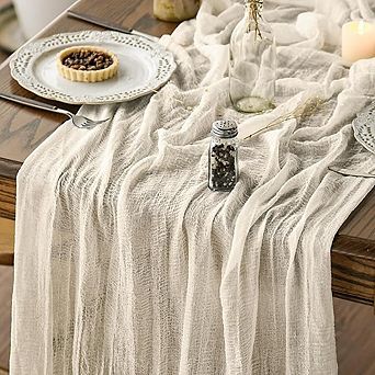 Boho Cheesecloth Table Runner Gauze Fabric for Wedding & Party Decor