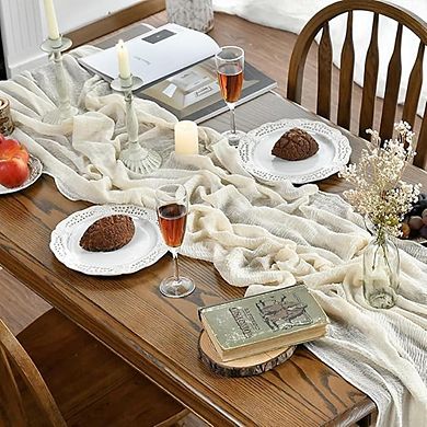 Boho Cheesecloth Table Runner Gauze Fabric for Wedding & Party Decor