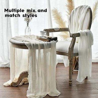 Boho Cheesecloth Table Runner Gauze Fabric for Wedding & Party Decor
