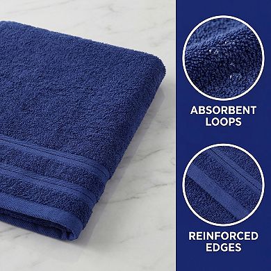 4 Pack Solid Striped Cotton Washcloths, Soft Absorbent Fingertip Towels for Face 13" x 13"