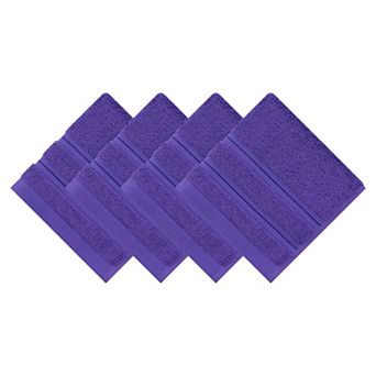 4 Pack Solid Striped Cotton Washcloths, Soft Absorbent Fingertip Towels for Face 13" x 13"