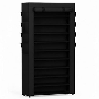 10 tier Shoe Rack with Dustproof Cover Fits 50 Pairs Adjustable Organizer for Closet Entryway