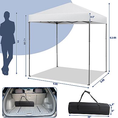 Pop Up Canopy Tent 6.6 x 6.6 Ft Instant Outdoor Sun Shelter