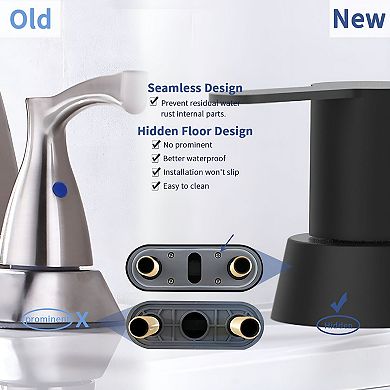 Two-Handle Bathroom Faucet with Deck-Mount Installation for Lavatory Sinks