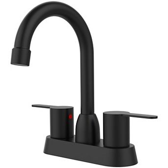 Two-Handle Bathroom Faucet with Deck-Mount Installation for Lavatory Sinks