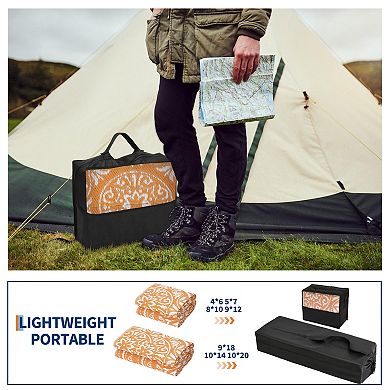 Waterproof Outdoor Rug, Reversible Plastic Straw Rug, UV Resistant Carpet with Stakes for Yard