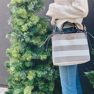 Lolo Medium Woven Crossbody Drawstring Bag