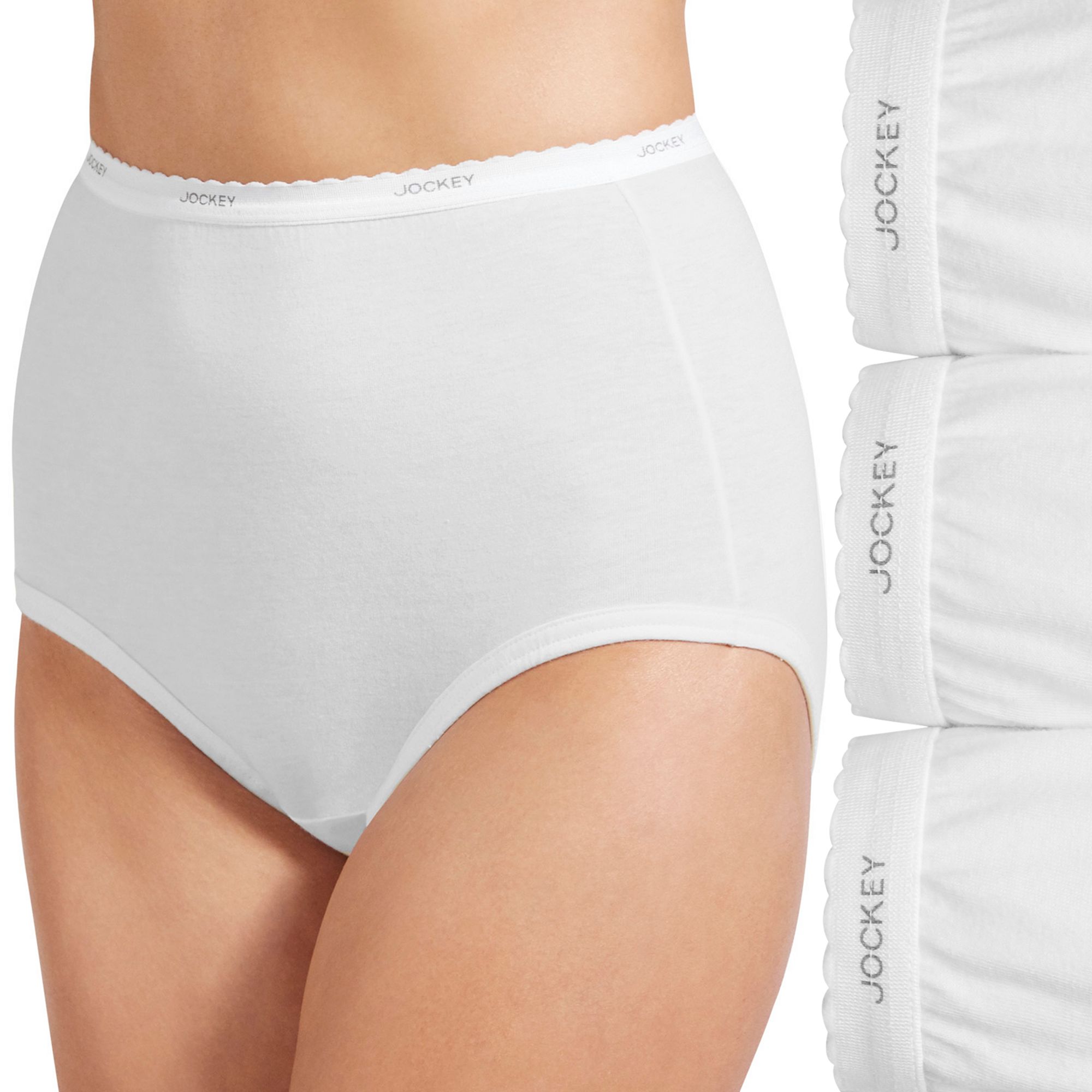 Womens Jockey® Classics 3-Pack Brief Panty Set 9482, Size: 7, White