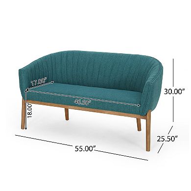KWPZQEB Modern Fabric Loveseat Sofa with Wooden Legs