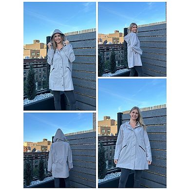 Zeagoo Women's Waterproof Hooded Rain Jacket Lightweight Lined Windbreaker Travel Coat