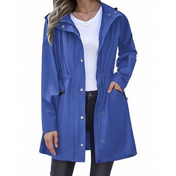 Zeagoo Women's Waterproof Hooded Rain Jacket Lightweight Lined Windbreaker Travel Coat