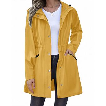Zeagoo Women's Waterproof Hooded Rain Jacket Lightweight Lined Windbreaker Travel Coat
