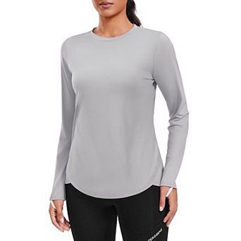 PINSPARK Women's Long Sleeve SPF50+ Rash Guard Top Moisture Wicking Hiking Shirt with Thumbholes