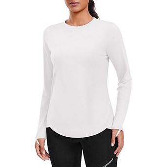 PINSPARK Women's Long Sleeve SPF50+ Rash Guard Top Moisture Wicking Hiking Shirt with Thumbholes