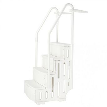 4-Step Plastic Swimming Pool Ladder with Handrails