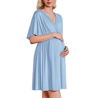 Ekouaer Labor and Delivery Gown for Hospital Maternity Nursing Dress Nightgown Pajamas