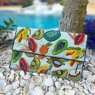 Fruit Embroidered Clutch