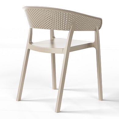 3-Piece Outdoor Resin Patio Bistro Table Set with Stackable Patio Dining Side Chairs