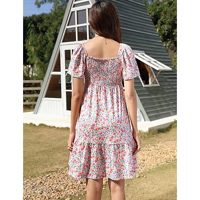Women's Maternity Square Neck Short Sleeve Dress