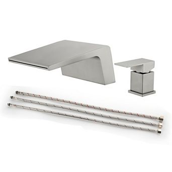 Single-Handle Tub Deck Mount Stainless Steel Roman Tub Faucet