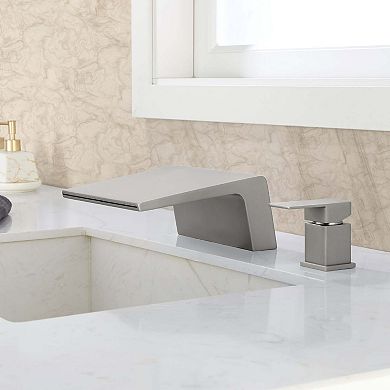Single-Handle Tub Deck Mount Stainless Steel Roman Tub Faucet