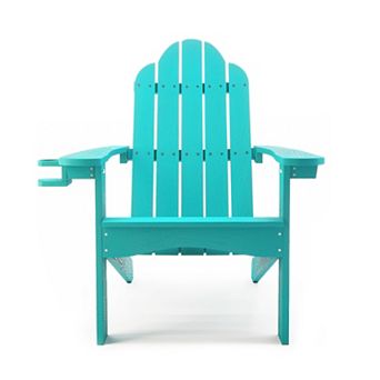 Hearthshire Adirondack Chair with Cup Holder, 300lbs Weather Resistant