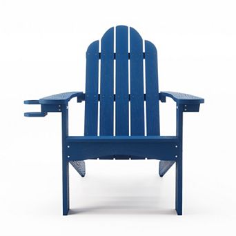Hearthshire Adirondack Chair with Cup Holder, 300lbs Weather Resistant