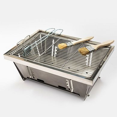 Foldable Portable Stainless Steel Charcoal BBQ Grill