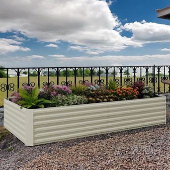 Galvanized Raised Garden Bed Ideal for Vegetables Flowers Herbs Large Outdoor Metal