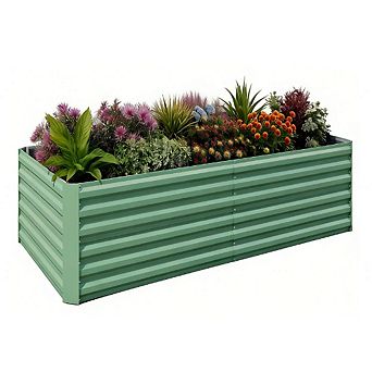 Galvanized Raised Garden Bed Ideal for Vegetables Flowers Herbs Large Outdoor Metal