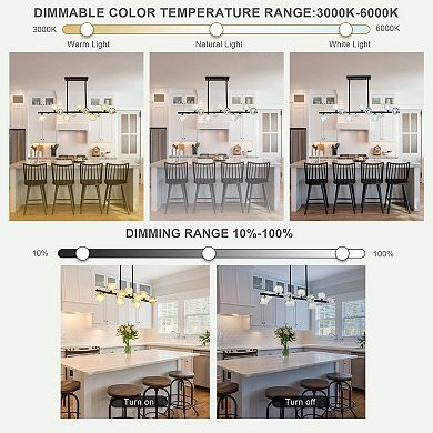 Modern 12-Light Black Metal Crystal Linear Chandelier for Kitchen Island