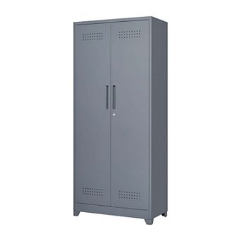 Metal Lockers Cleaning Tool Storage Cabinets With Locking Doors