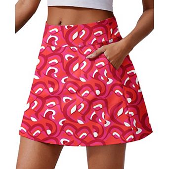 Pinspark Women's High Waisted Tummy Control Golf Tennis Skort with Pockets Lightweight Skirt