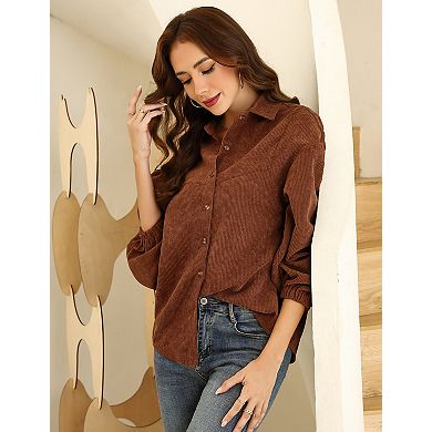 Women's Long Sleeve Button Down Coats