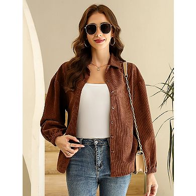 Women's Long Sleeve Button Down Coats