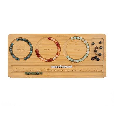 John Bead 13x28.5x1cm Bamboo Wood Jewelry Beading Board for Mini Bracelet Making