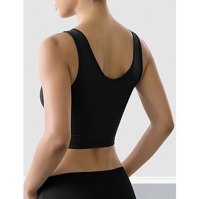 Women's Zip Front Sports Bra Yoga Tank Top