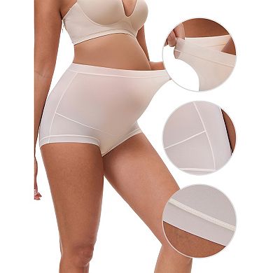2 Packs Women's Full Coverage Maternity Underwear High Waisted Ice Silk Invisible Breathable Panties